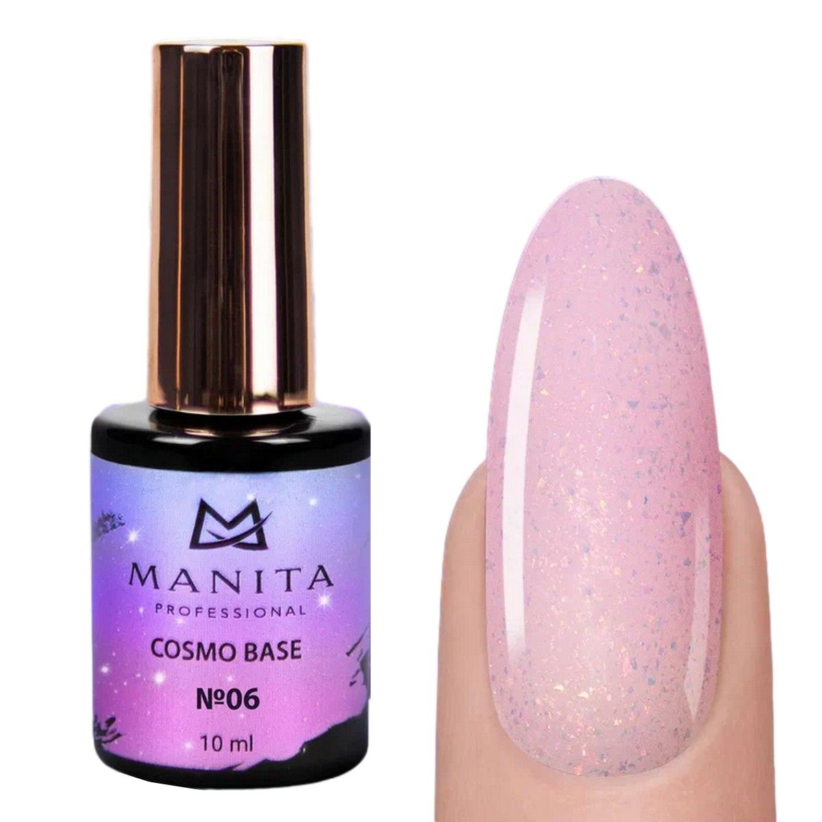 

Manita Professional База для ногтей камуфлирующая с блестками №06 / Cosmo Base, 10 мл