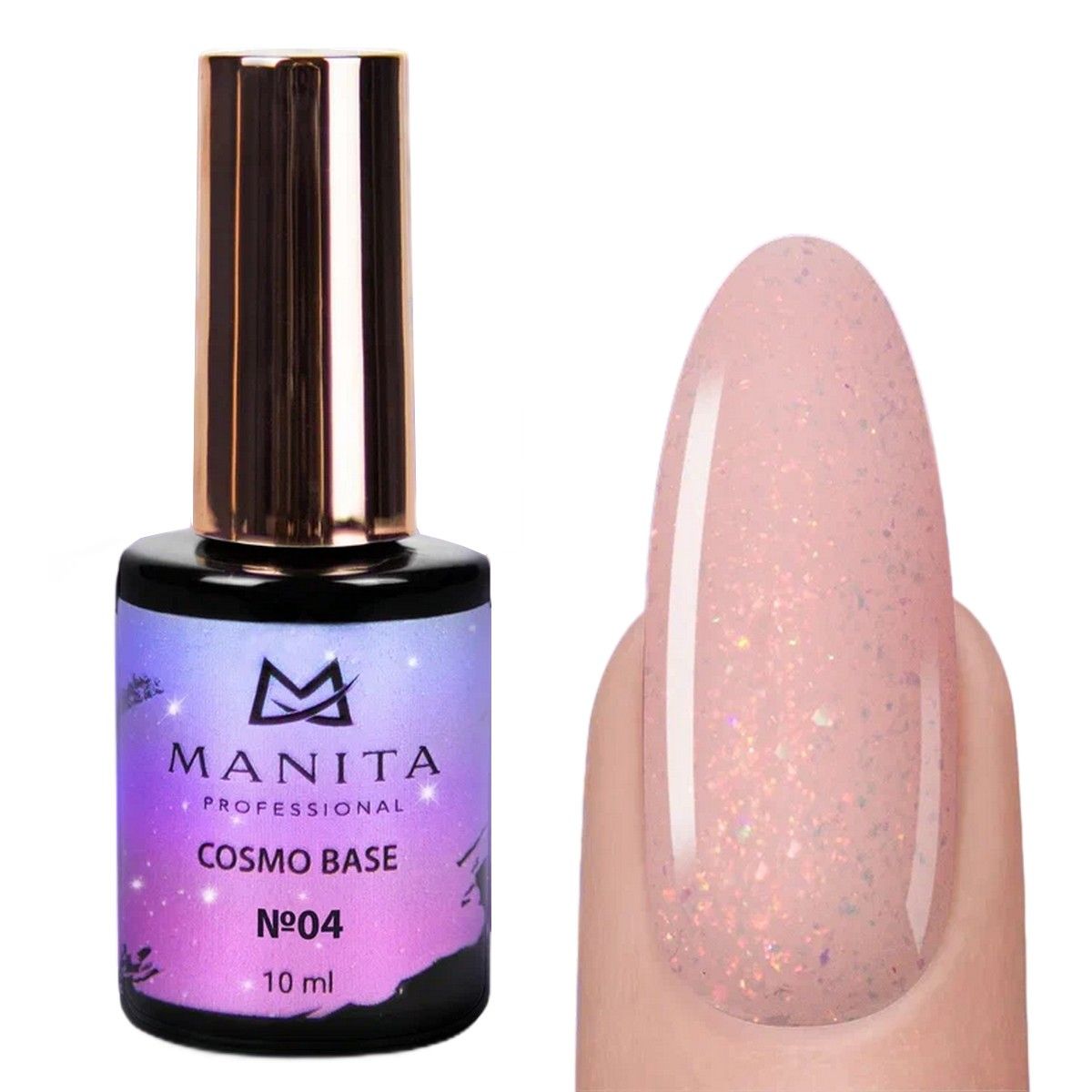 

Manita Professional База для ногтей камуфлирующая с блестками №04 / Cosmo Base, 10 мл