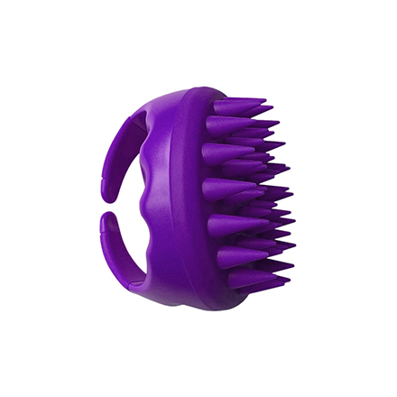 Щетка для массажа кожи головы и мытья волос Clarette, фиолетовая силиконовая массажная мочалка щетка для тела фиолетовая