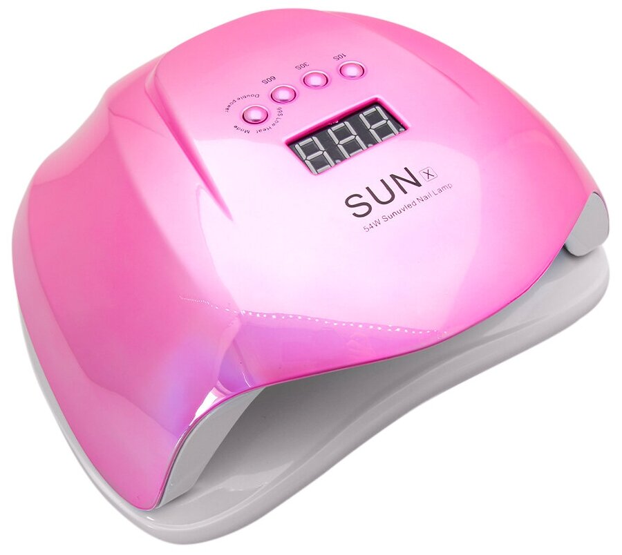 фото Лампа для сушки гель-лаков sun x uv/led 54w розовая asi accessories