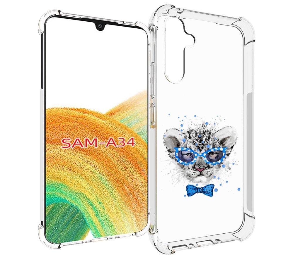 

Чехол MyPads тигренок с бабочкой для Samsung Galaxy A34, Tocco