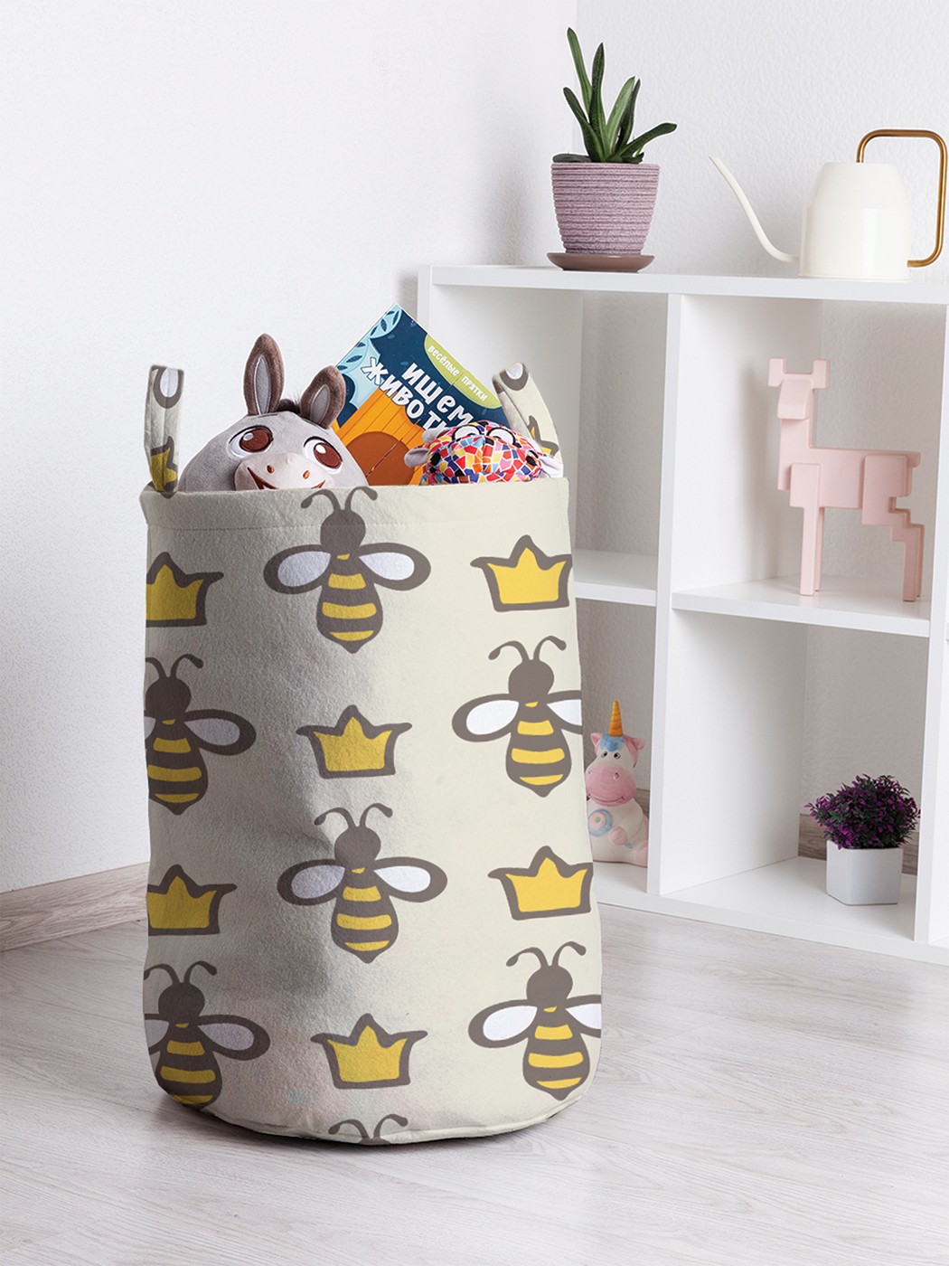 фото Корзина для игрушек joyarty пчелиные короны 35x50 см
