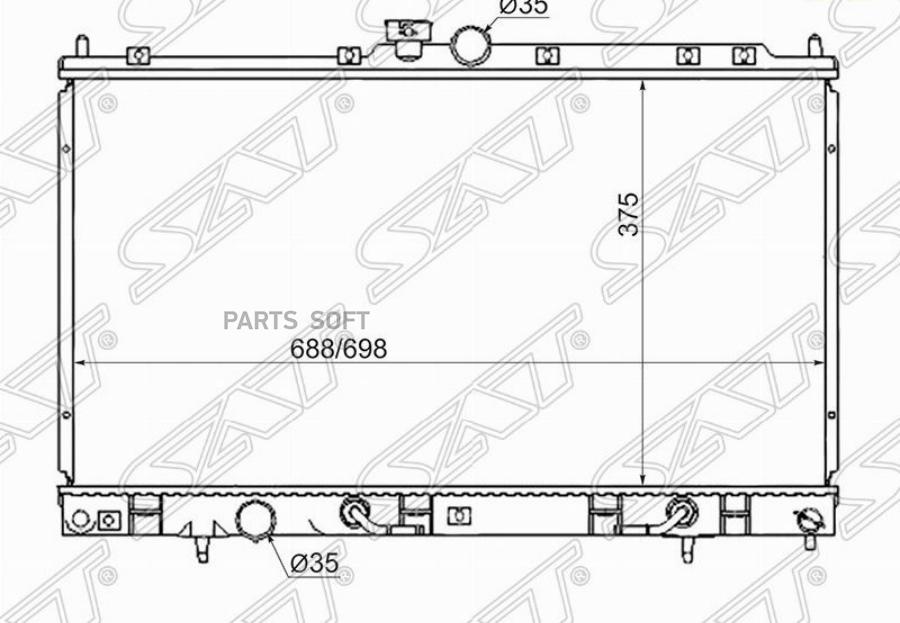 

SAT Радиатор MITSUBISHI LANCER CEDIA 1.5/2.0 00-03 LANCER IX 1.3/1.6/2.0 03-07трубчатый