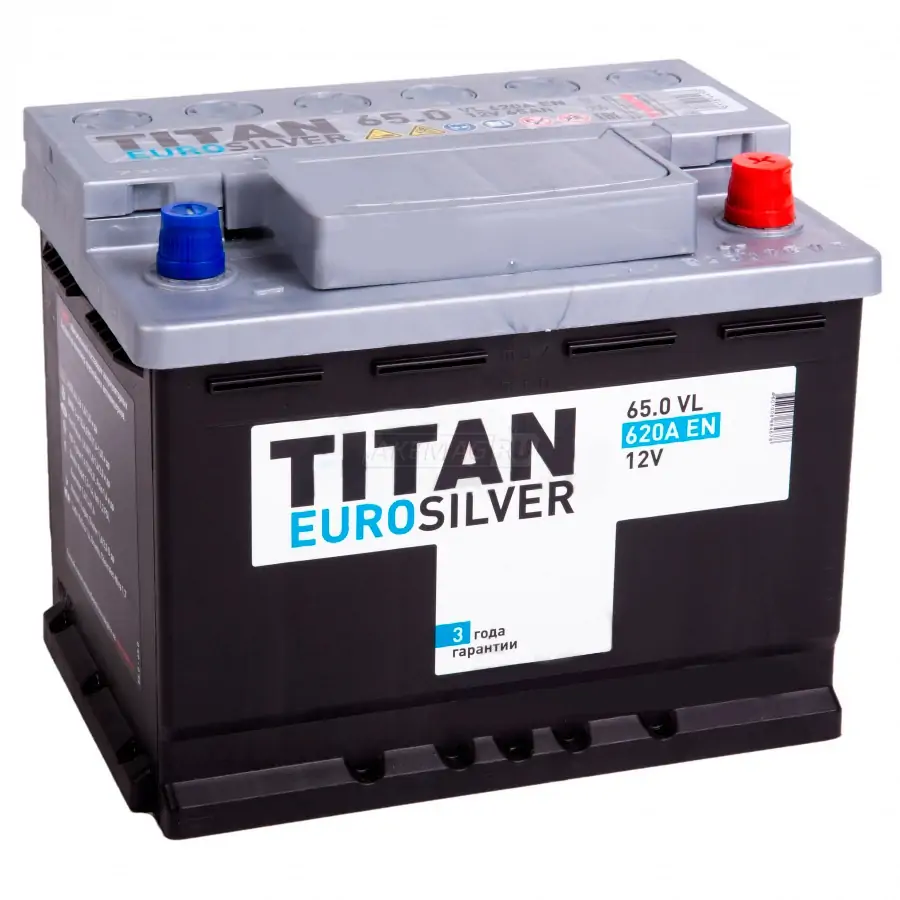 

TITAN Аккумулятор EUROSILVER, 65.1 VL (П.П.) 620А (242x175x190), 4607008884685