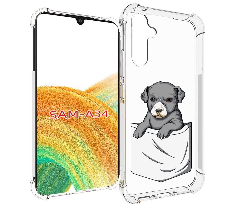 

Чехол MyPads собачка в кармане для Samsung Galaxy A34, Tocco