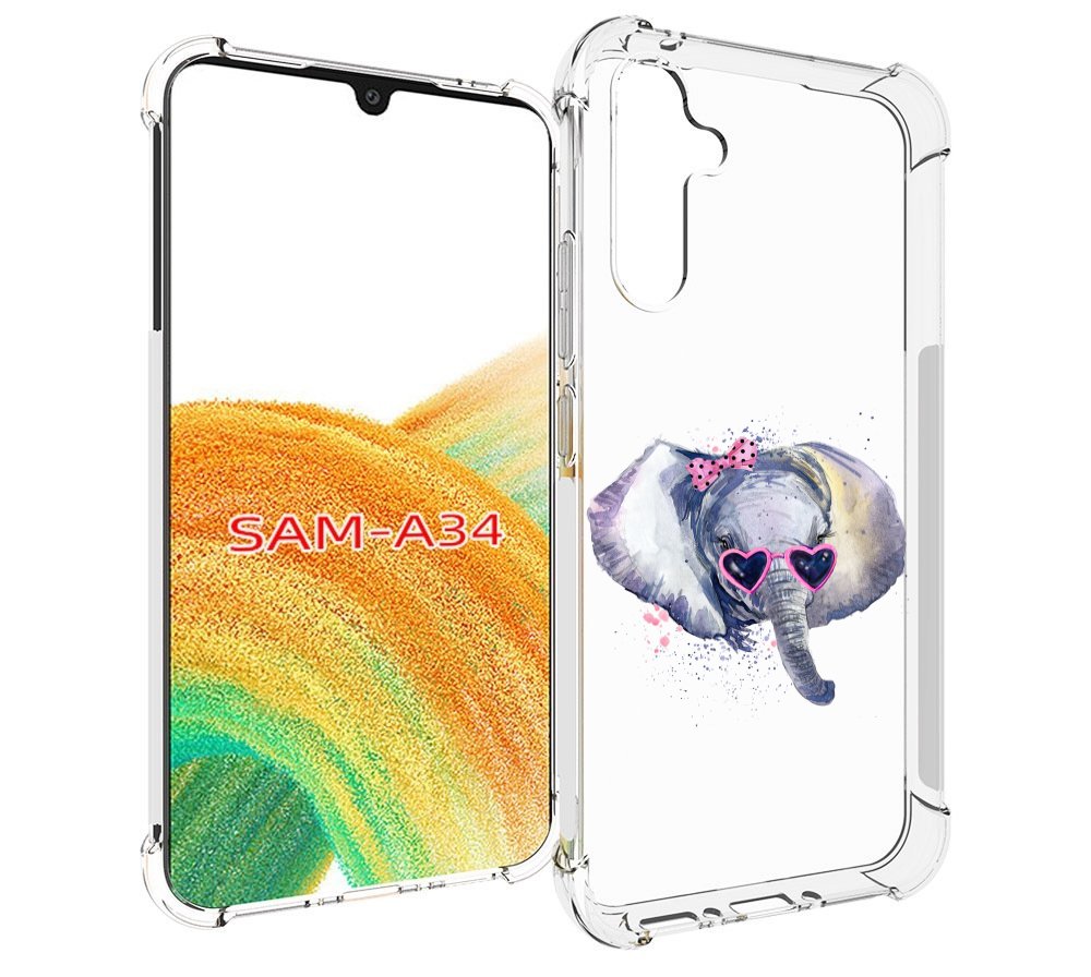 

Чехол MyPads слоник в очках для Samsung Galaxy A34, Tocco