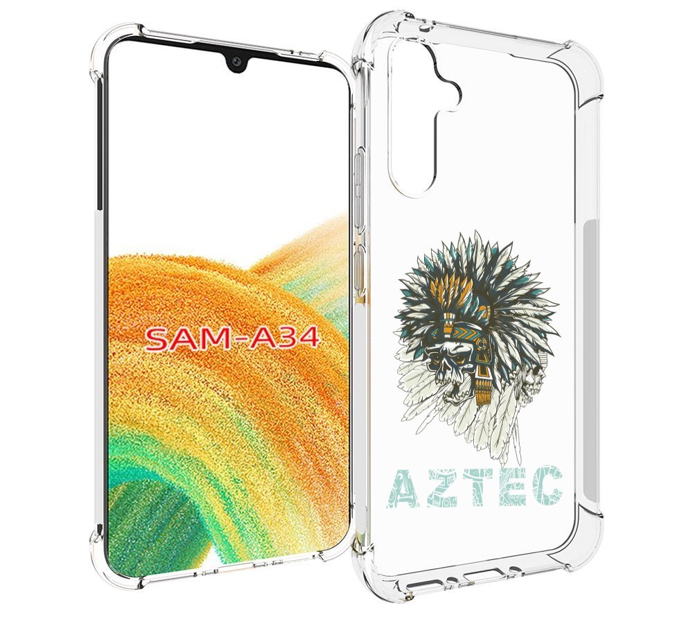 

Чехол MyPads скелет индеец для Samsung Galaxy A34, Tocco