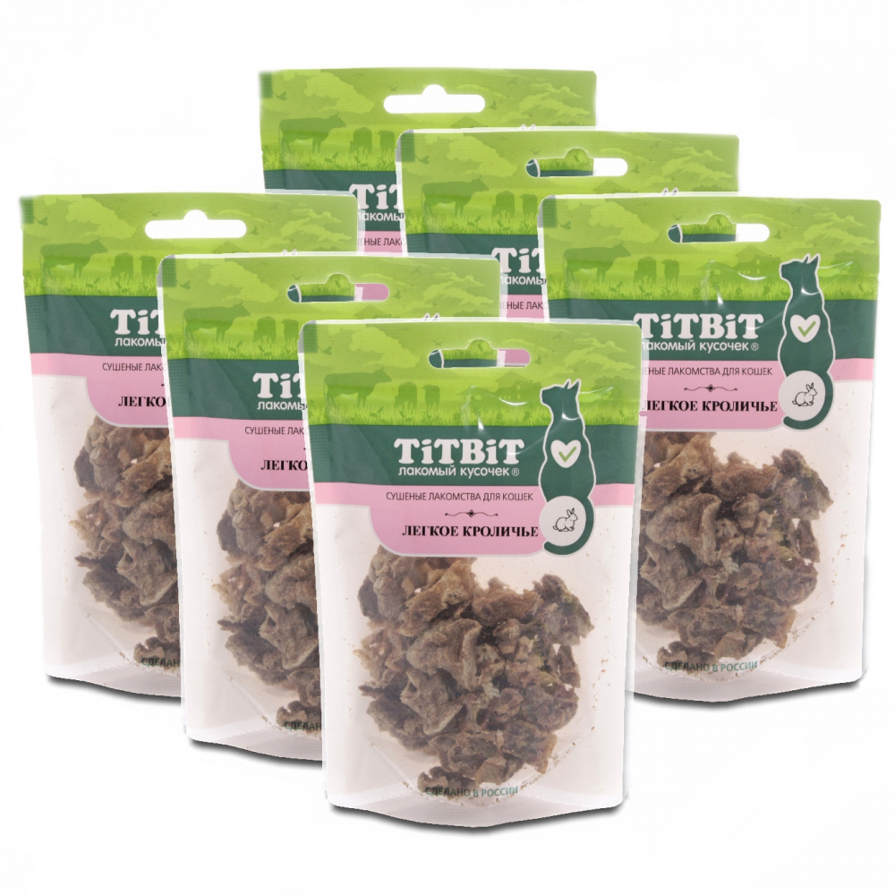 

Лакомство для кошек TiTBiT сушеные ломтики, легкое кроличье, 6 шт, 10 гр