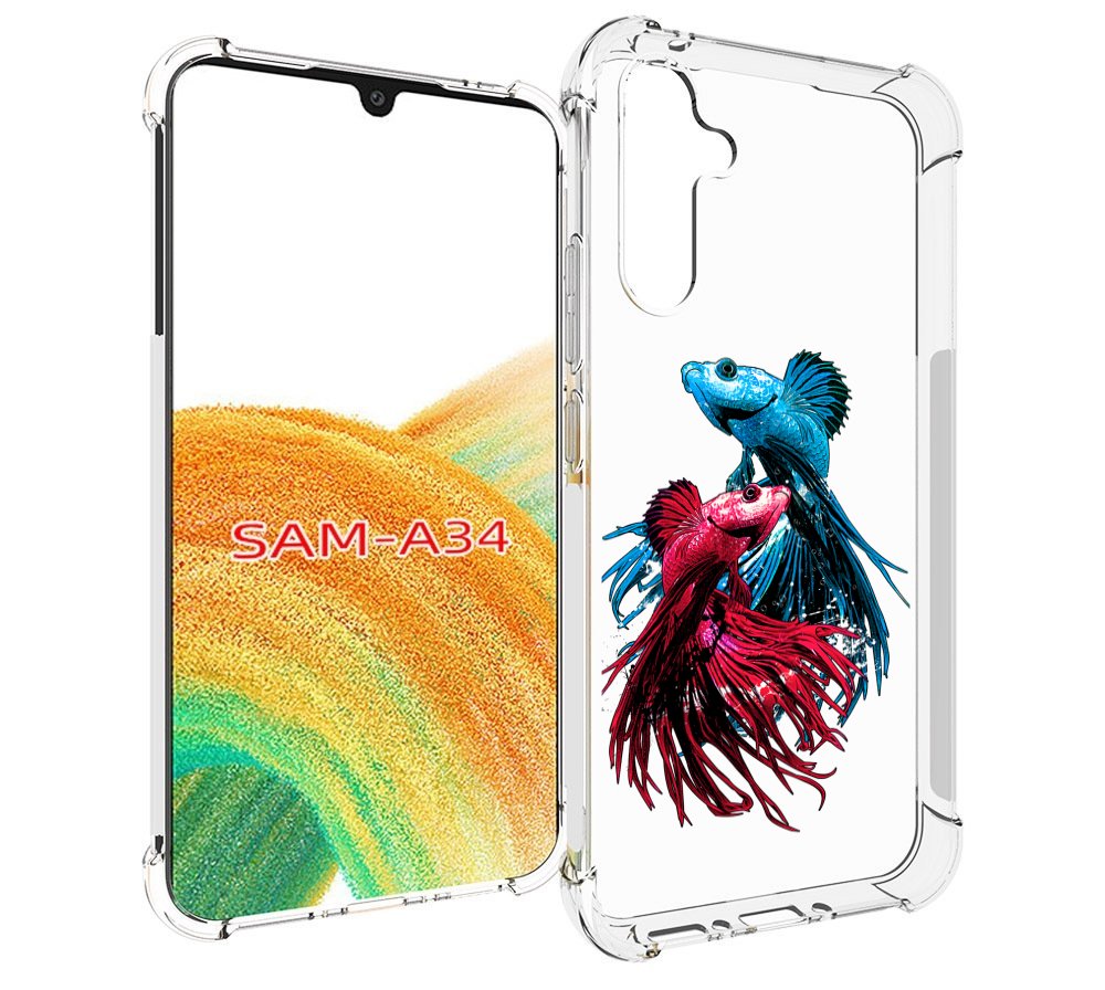 

Чехол MyPads рыбы петушки для Samsung Galaxy A34, Tocco