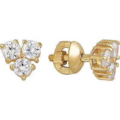 

Серьги-пусеты из золота Эстет 01С134071, фианит, 01С134071