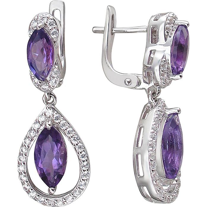 

Серьги женские из серебра Эстет Г11С351226AM, аметист/фианит, Г11С351226AM