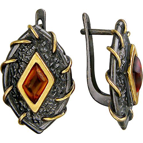 

Серьги женские из серебра Эстет 51С451039ПЧ, янтарь, 51С451039ПЧ