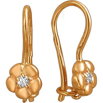 

Серьги женские из золота Эстет 01С118799, фианит, 01С118799