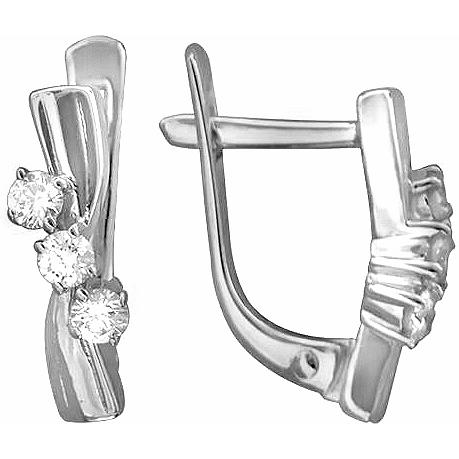 

Серьги из серебра Эстет 01С153856, фианит, 01С153856