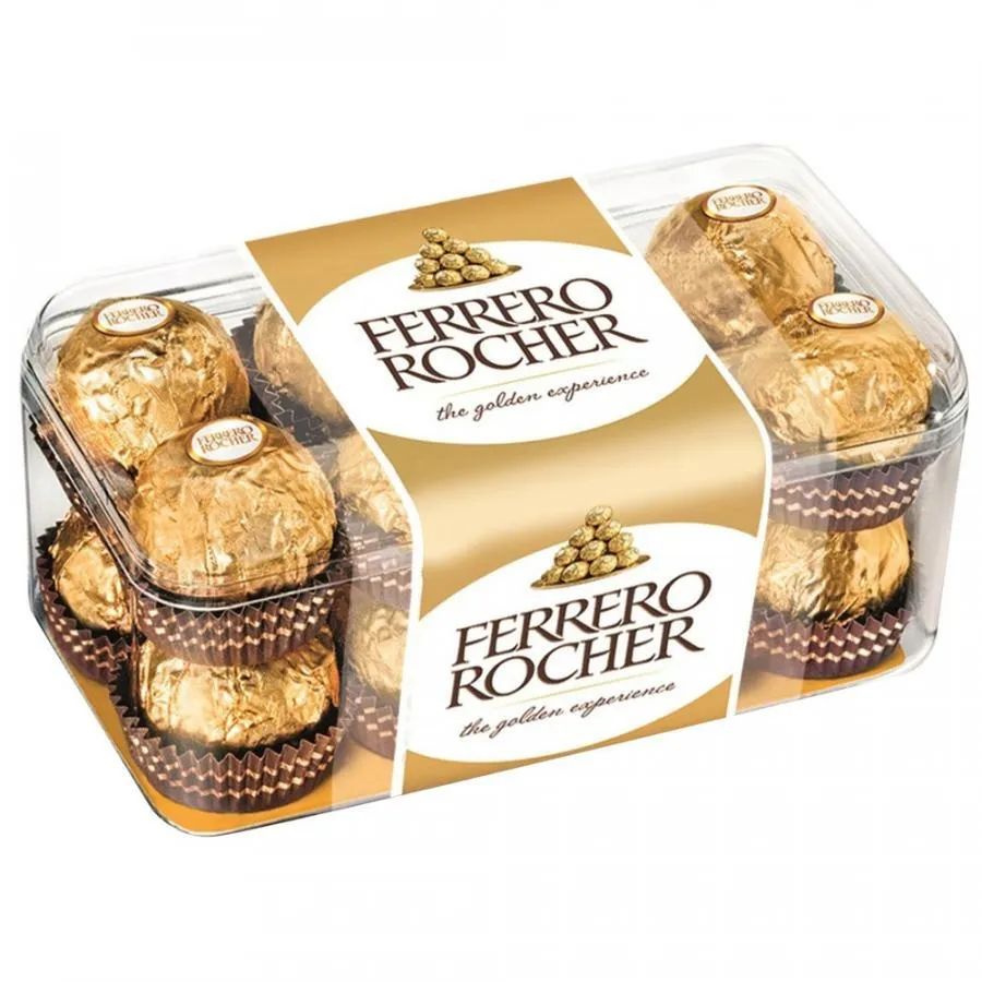 Конфеты Ferrero Rocher из молочного шоколада, с начинкой из крема и лесного ореха , 200 гр