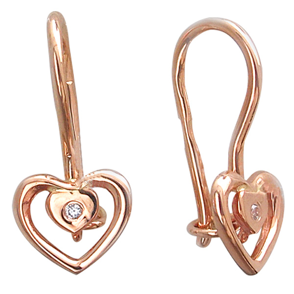 

Серьги женские из золота Эстет 01С119241, фианит, 01С119241