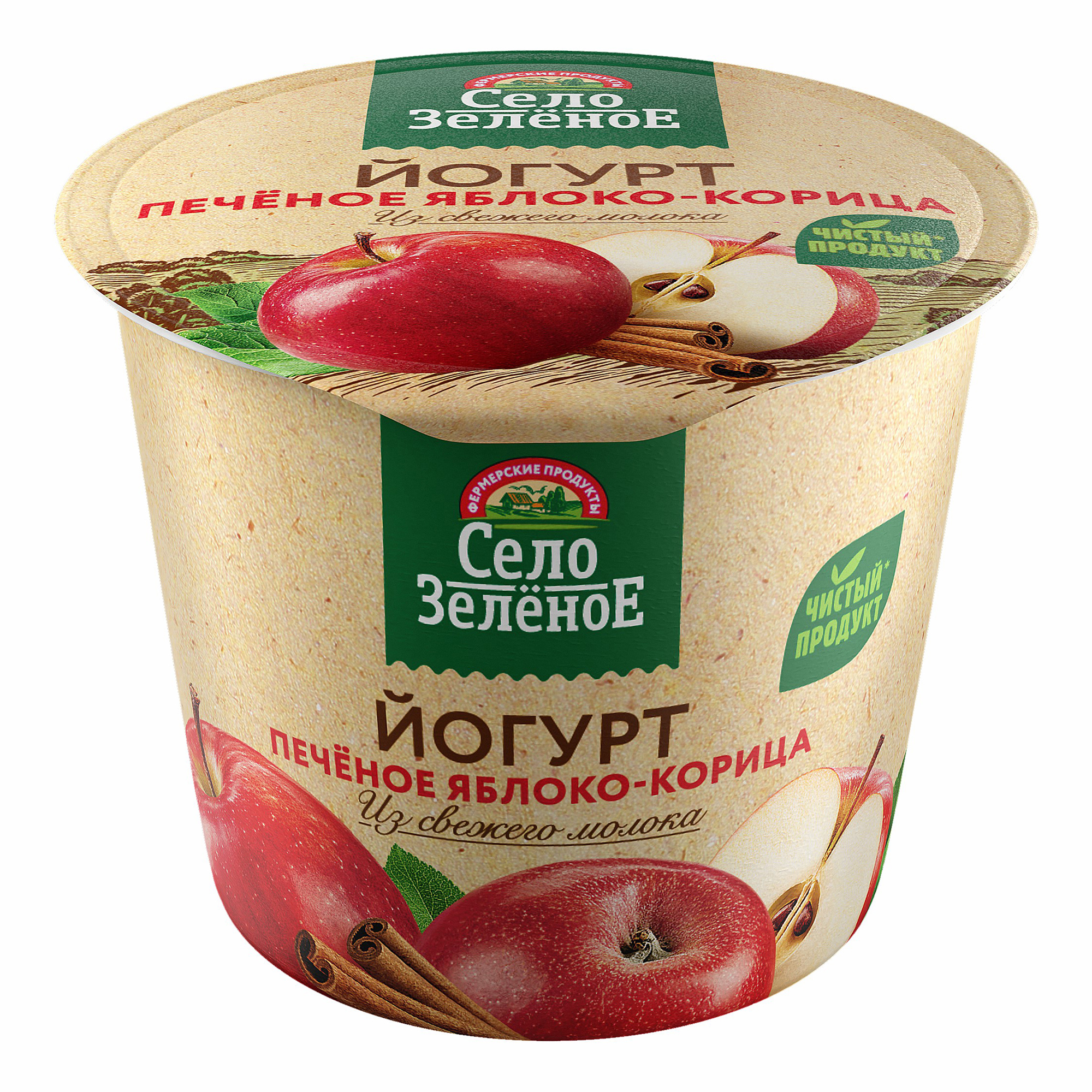 

Йогурт Село Зеленое печеное яблоко и корица 3,5% 120 г