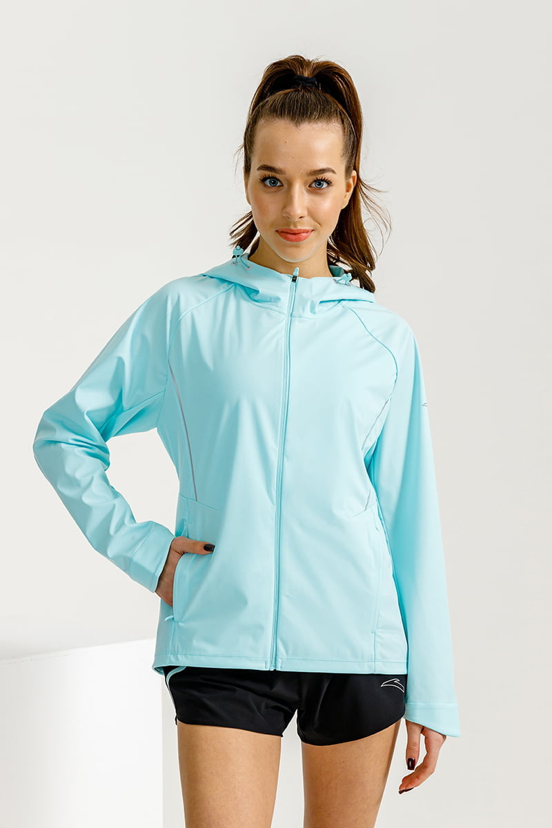 Ветровка женская Anta RUNNING A-RAIN RESISTANT/A-WINDPROOF BREATHBLE бирюзовая L Китай бирюзовый