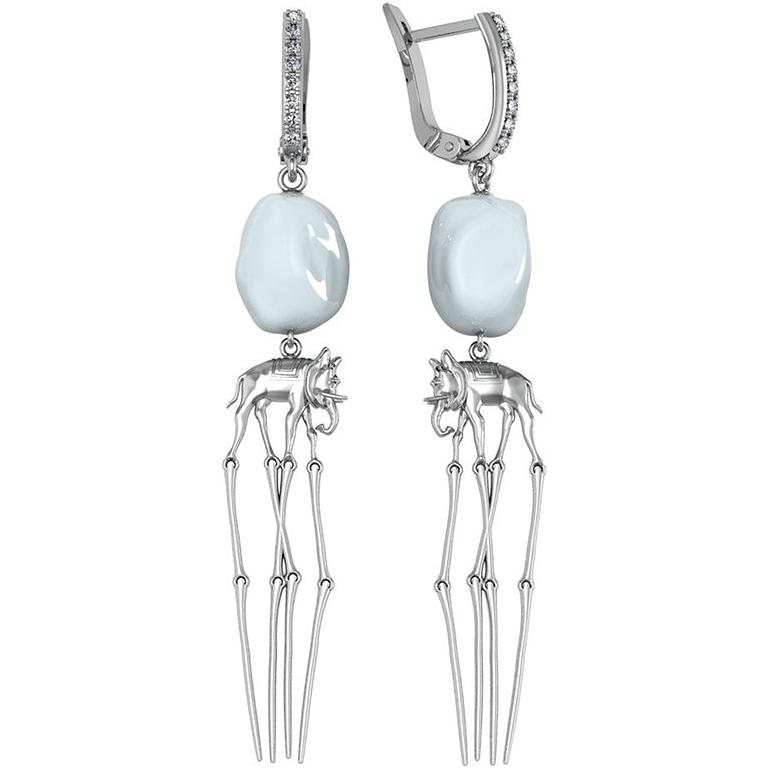 

Серьги из серебра с жемчугом, фианитом ПРИВОЛЖСКИЙ ЮВЕЛИР 391721-FA11ZM, 391721-FA11ZM
