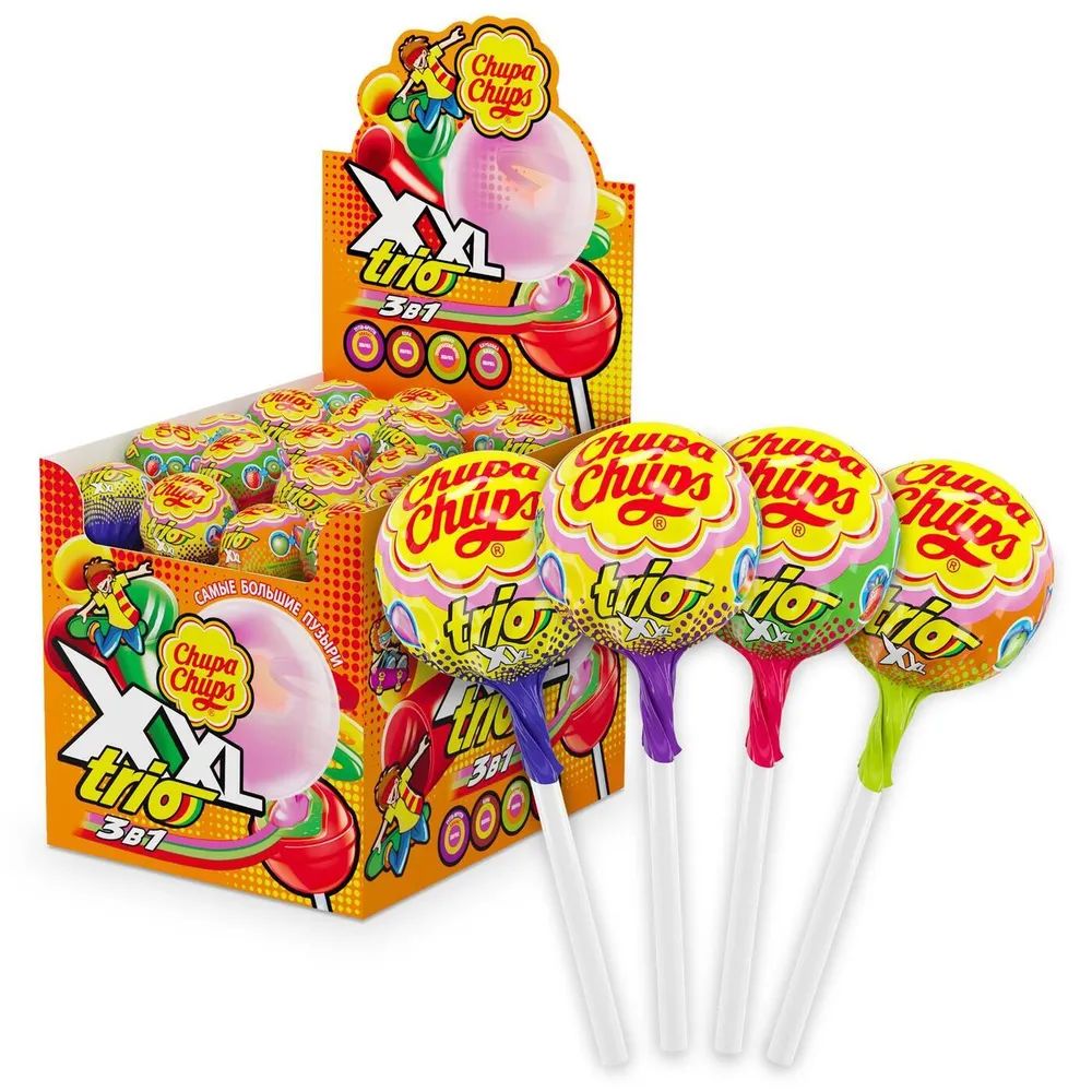 Карамель Chupa Chups XXL Trio, 40 шт по 29 г