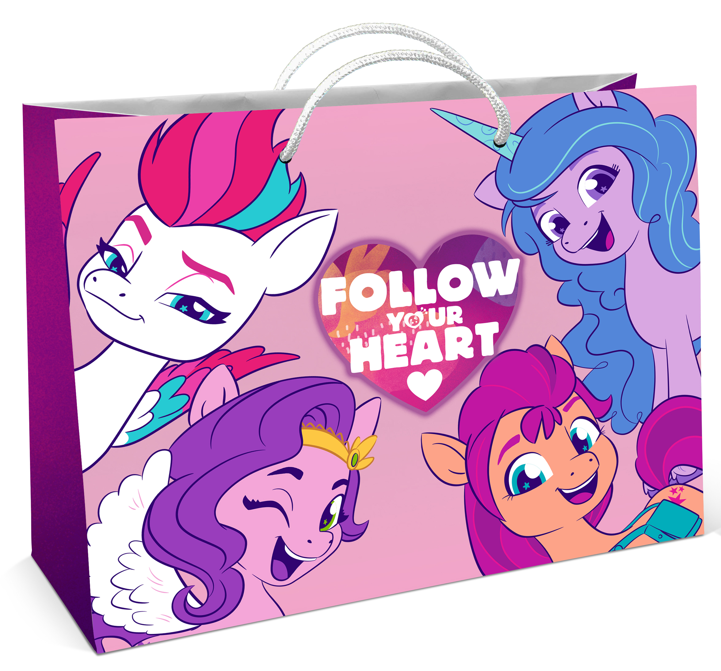 

Пакет подарочный большой ND Play. My Little Pony Follow your heart 400х300х140 мм, Розовый