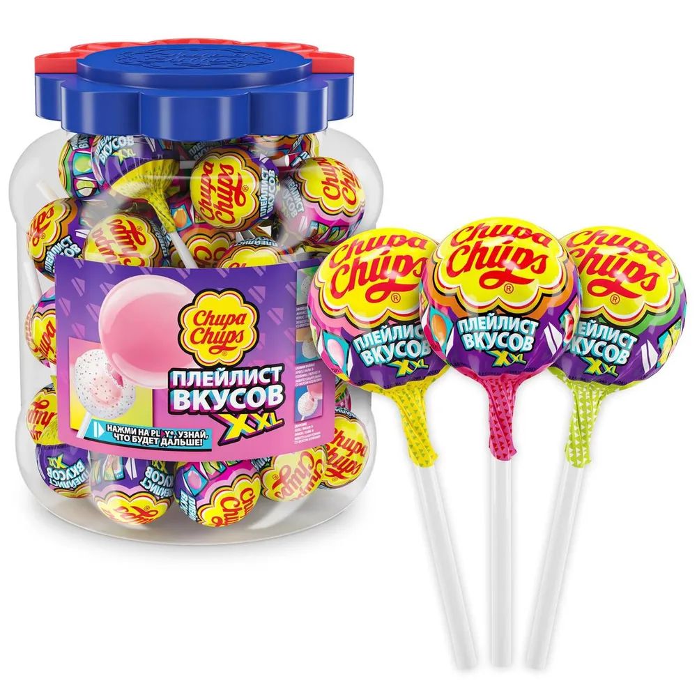 

Карамель Chupa Chups Плейлист вкусов XXL, 60 шт по 29 г