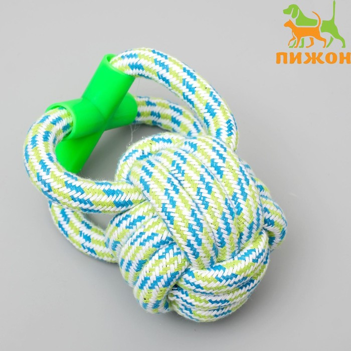 

Игрушка канатная "Мегамяч" с ручкой, до 190 г, 15 х 9 см, микс цветов
