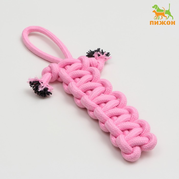 

Игрушка канатная Лапта, до 32 см, 90 г, розовая