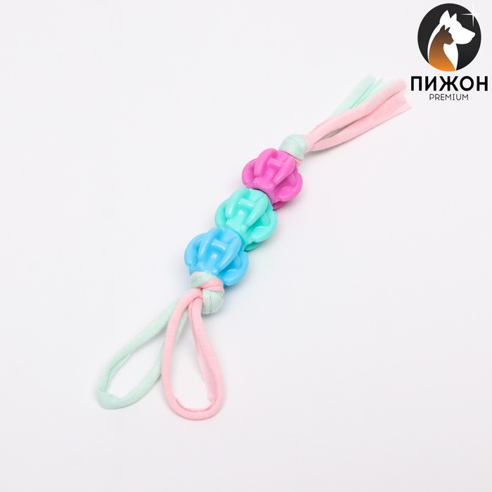 

Игрушка из трёх бусин на верёвке Карамелька, 8,5 см, микс цветов