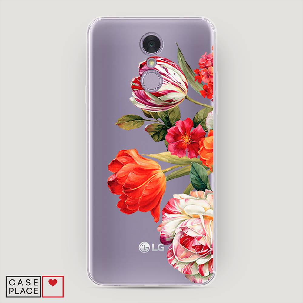 

Чехол Awog на LG Q7 (Plus, Alpha) "Весенний букет", Красный;розовый;зеленый, 83550-8