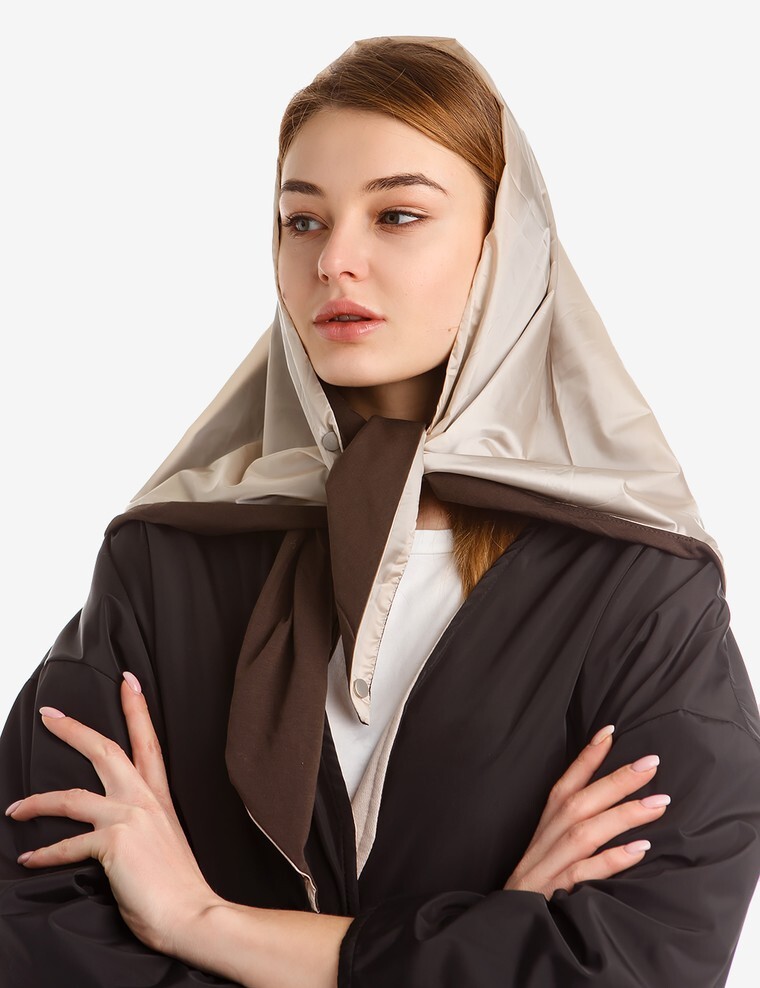 Косынка женская UNU Clothing 201 бежевая, 90x130 см