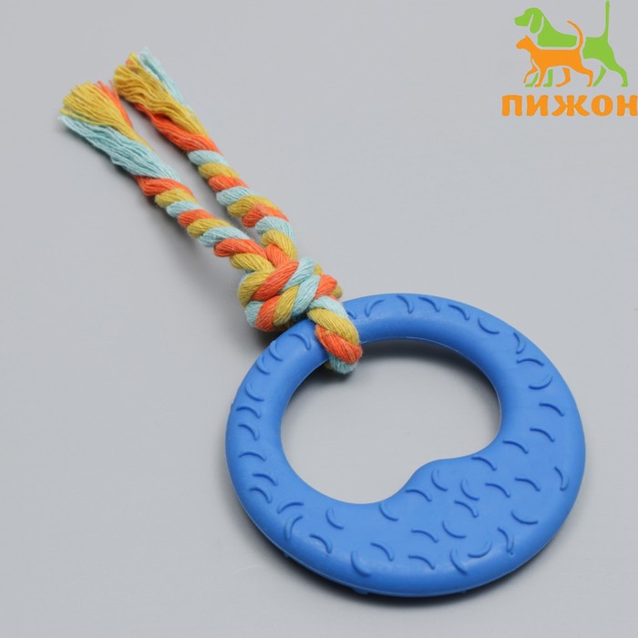 

Игрушка жевательная с канатом Гиря, синяя