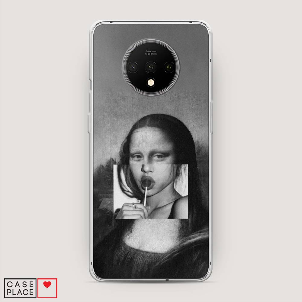 

Чехол Awog на OnePlus 7T / ВанПлас 7T "Mona Lisa sucking lollipop", Серый, 150950-9