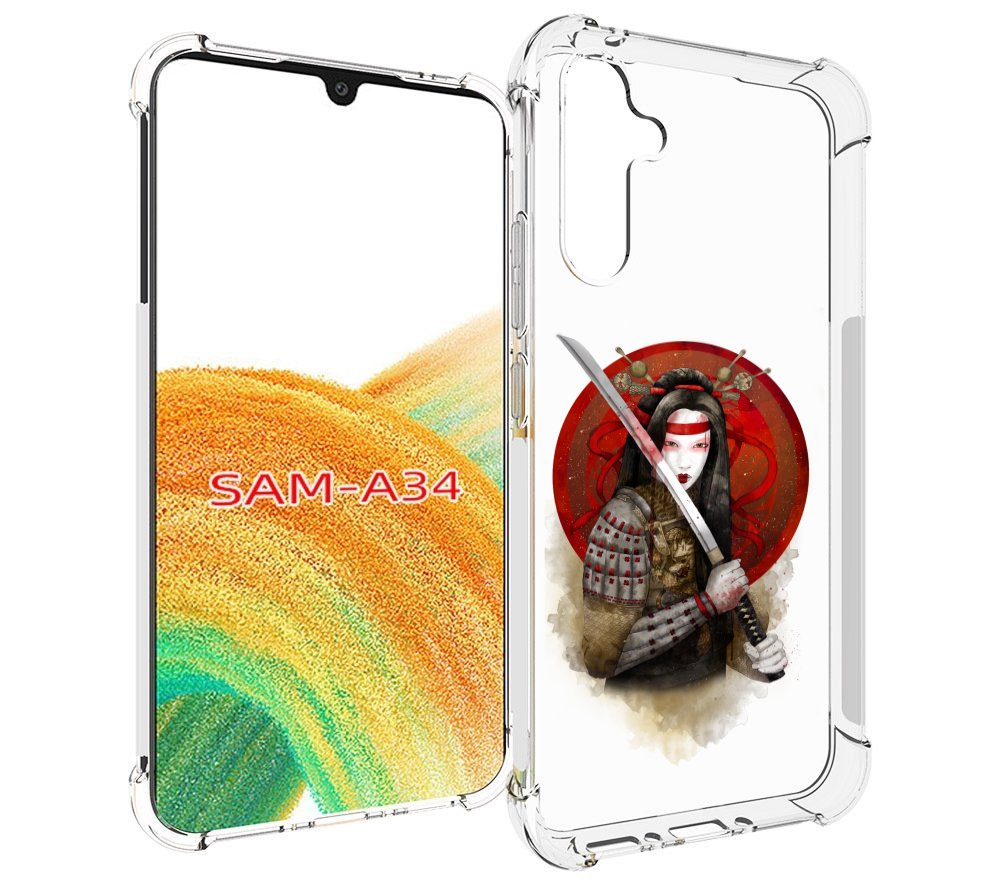 

Чехол MyPads рисованная девушка с катаной для Samsung Galaxy A34, Tocco