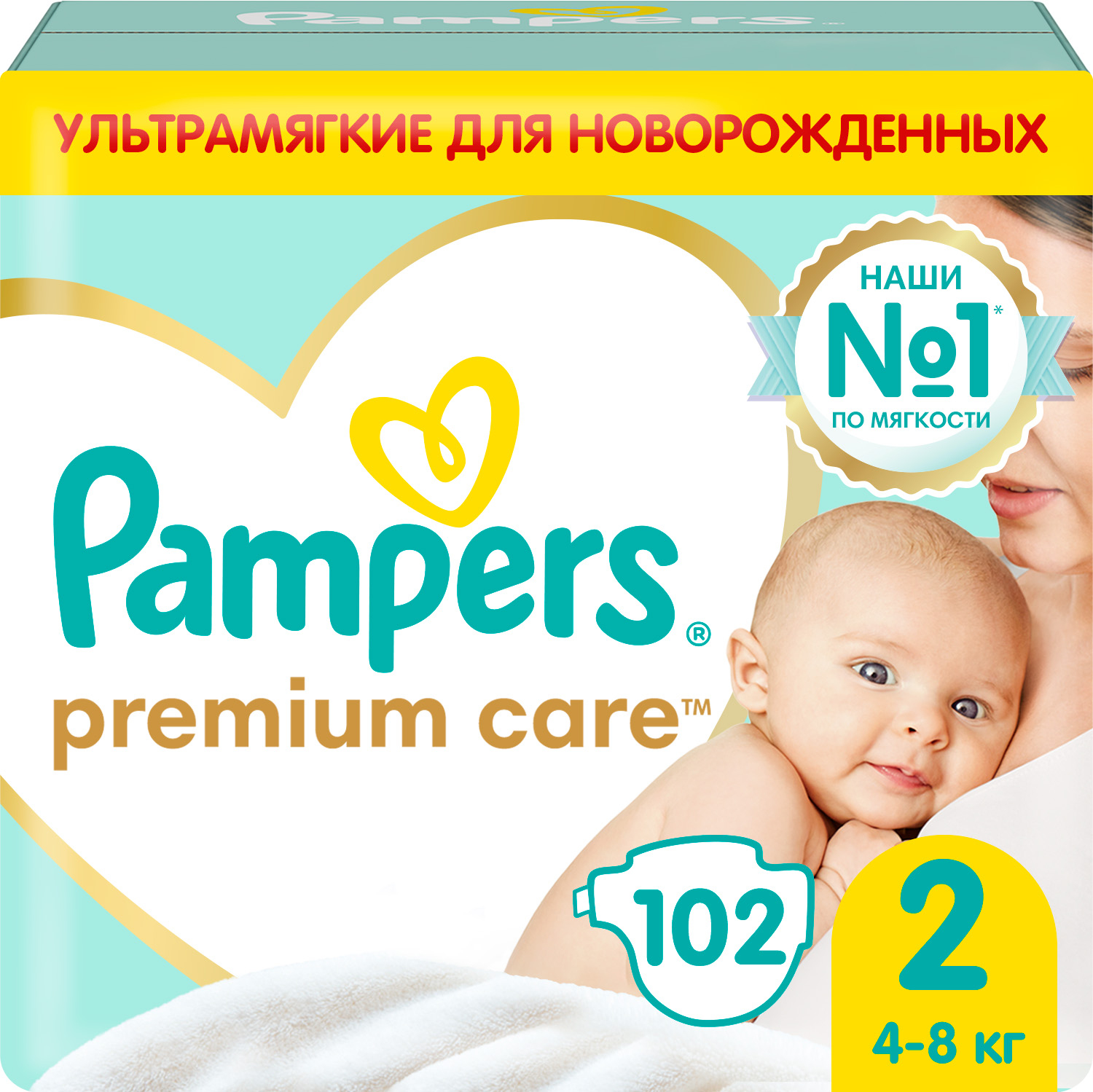 Подгузники Pampers Premium Care 2 (4-8 кг), 102 шт.