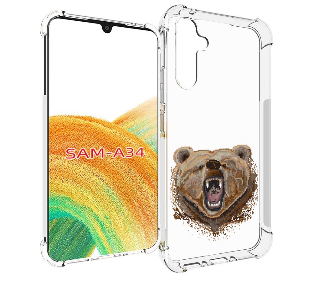 

Чехол MyPads пиксельный медведь для Samsung Galaxy A34, Tocco