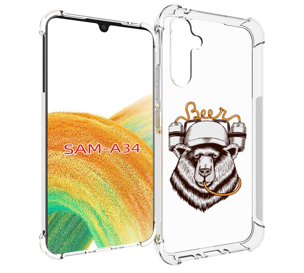 

Чехол MyPads пивной медведь для Samsung Galaxy A34, Tocco