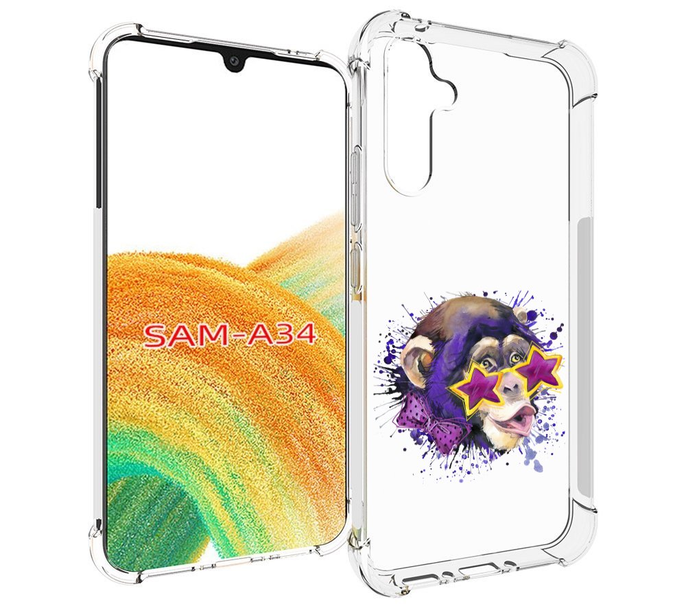 

Чехол MyPads обезьяна в очках для Samsung Galaxy A34, Tocco