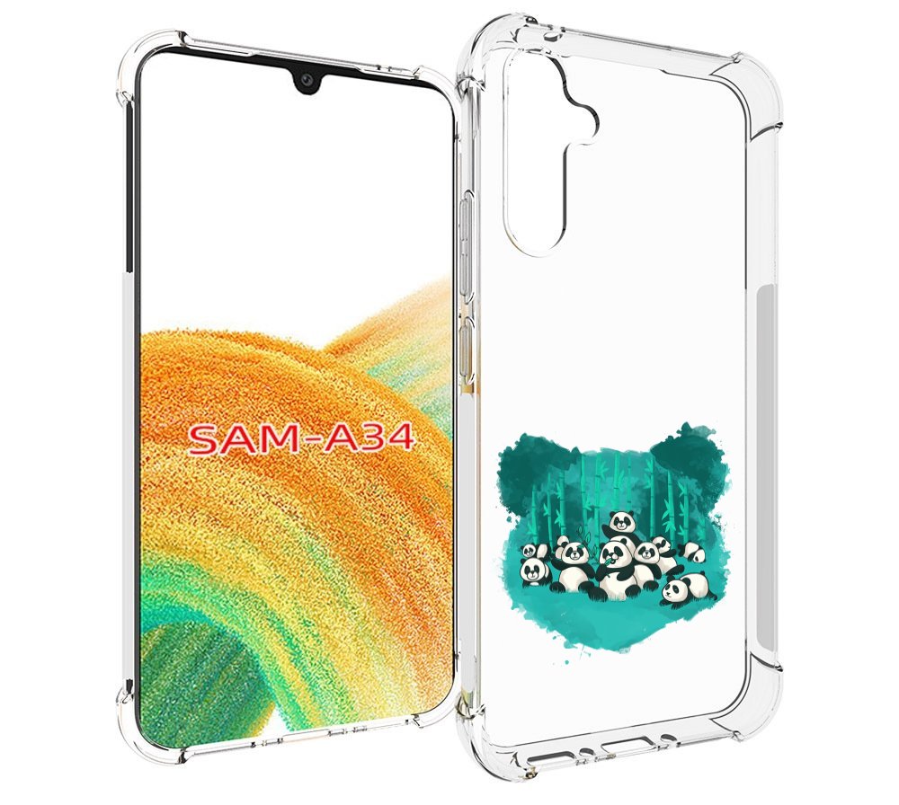 

Чехол MyPads нарисованные панды для Samsung Galaxy A34, Tocco