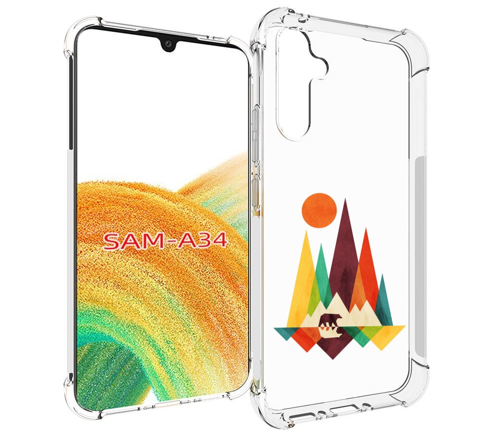 

Чехол MyPads нарисованные горы с медведем для Samsung Galaxy A34, Tocco