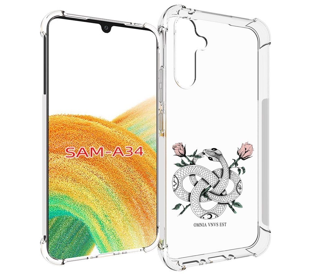 

Чехол MyPads нарисованная змея абстракция для Samsung Galaxy A34, Tocco