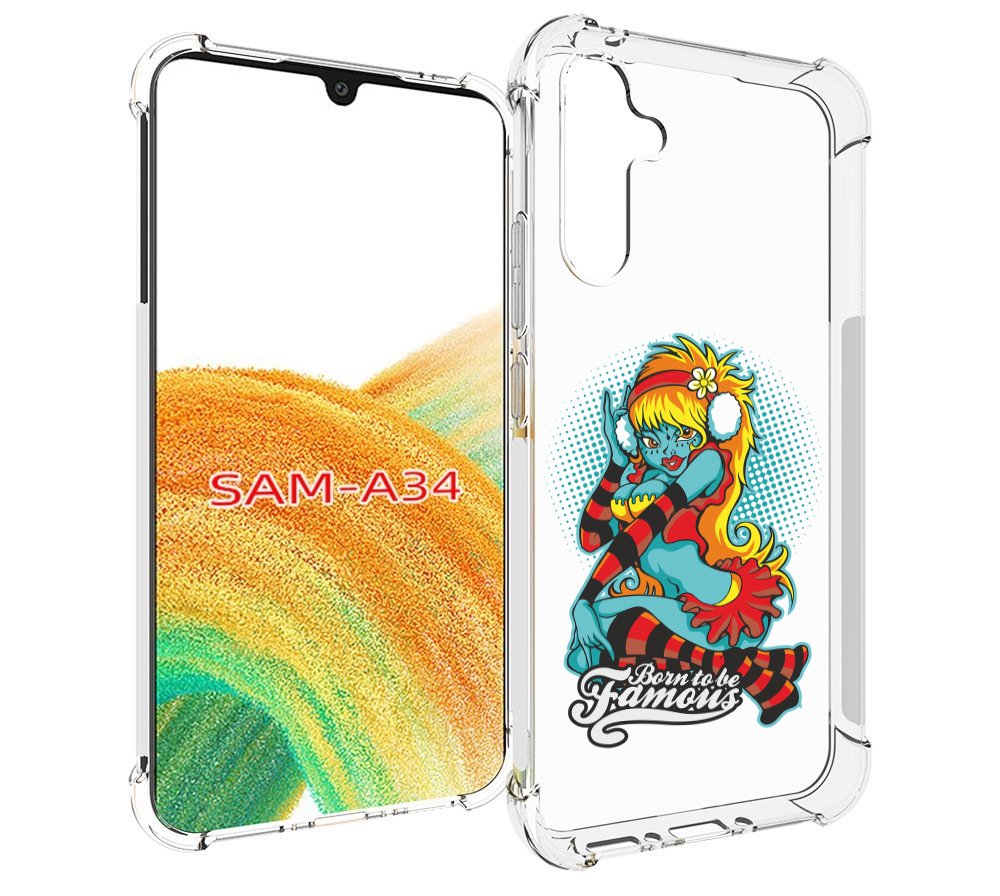 

Чехол MyPads нарисованная девушка в наушниках для Samsung Galaxy A34, Tocco
