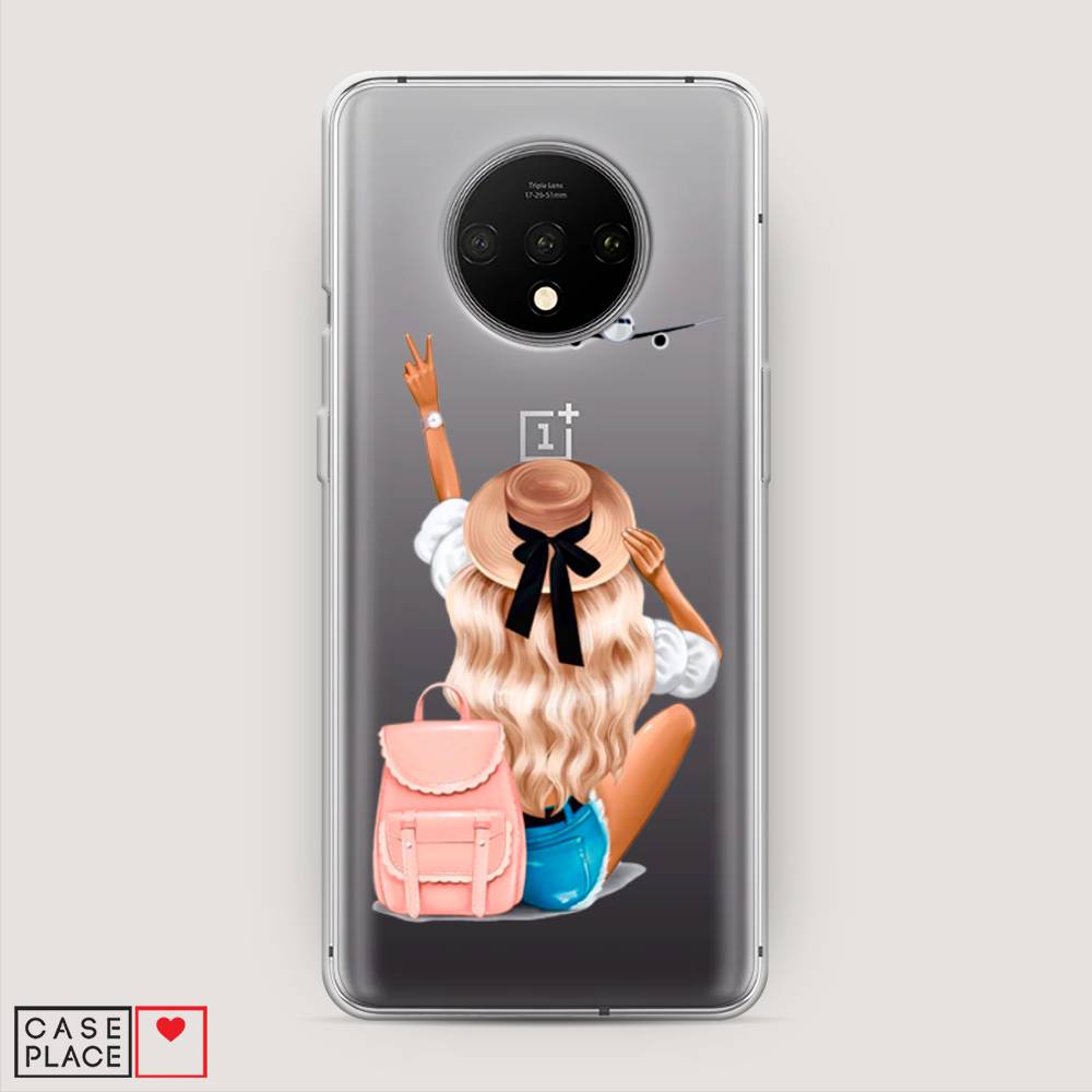 

Чехол Awog на OnePlus 7T / ВанПлас 7T "Автостопом самолетом", Бежевый;розовый;голубой, 150950-7