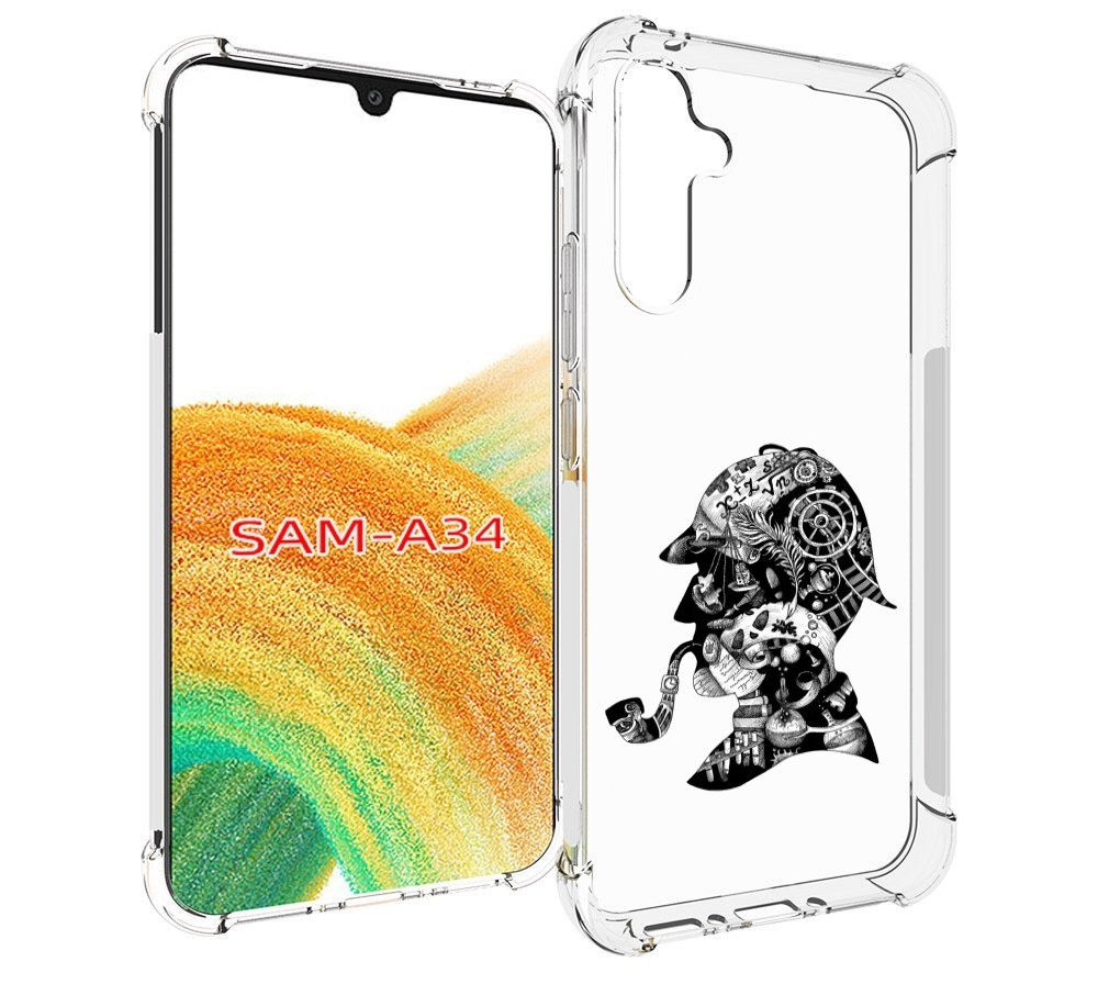 

Чехол MyPads мужчина с трубкой абстракция для Samsung Galaxy A34, Tocco