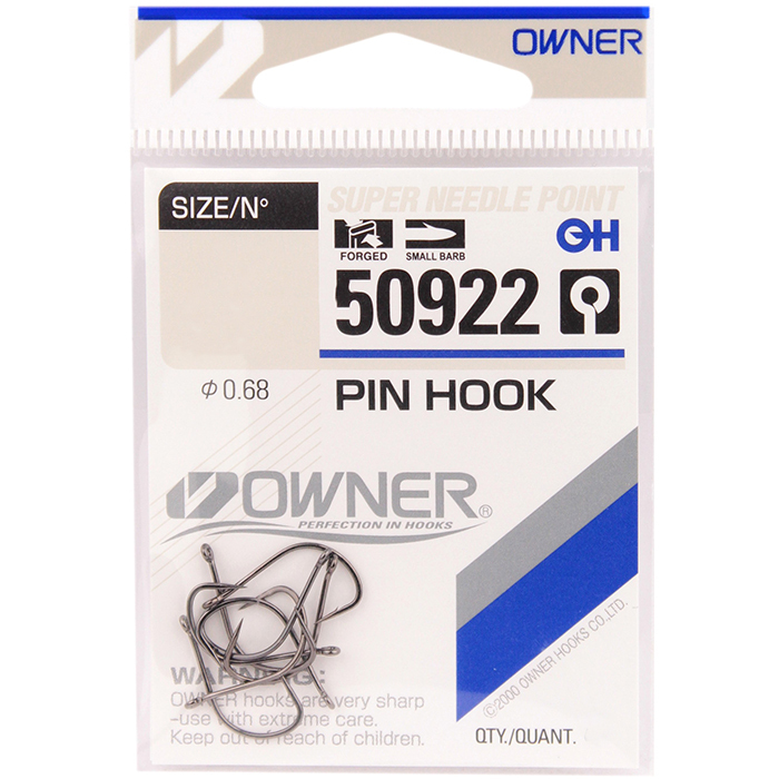 Крючки одинарные OWNER 50922 Pin Hook BC # 04 (7 шт/уп)