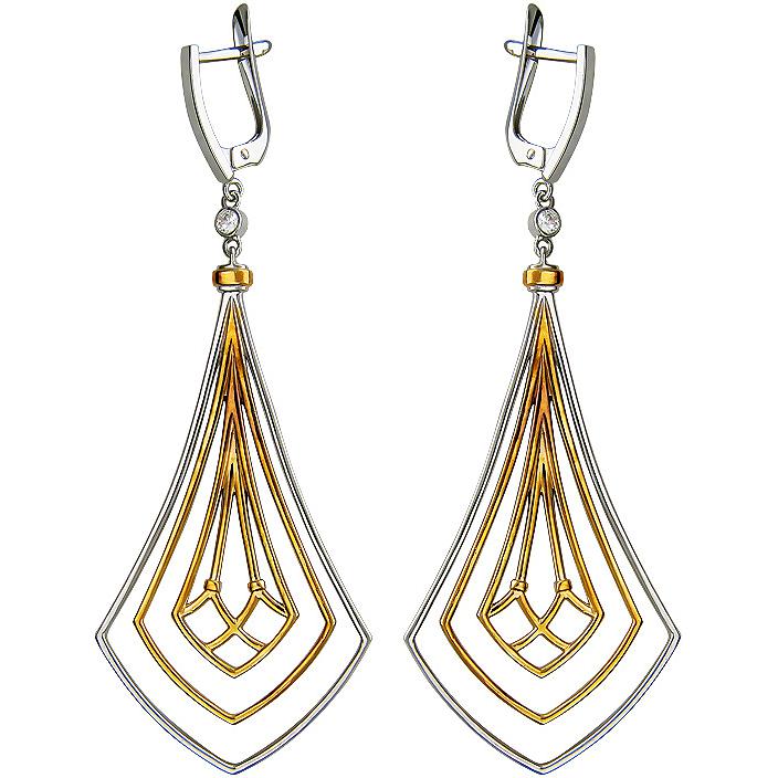 

Серьги женские из серебра Эстет 01С158251А, фианит, 01С158251А