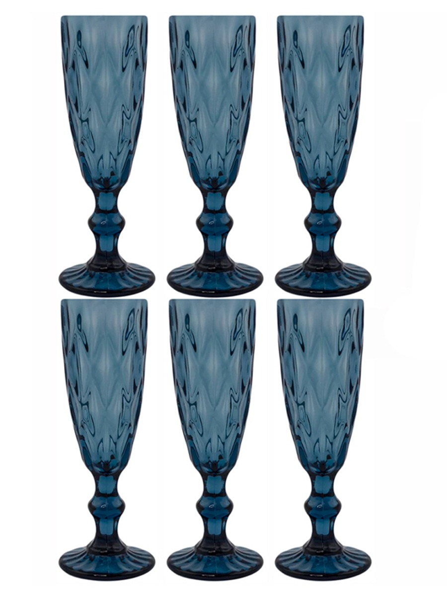 

Набор из 6 фужеров. Lenardi. Форма Кубок, рисунок Камея (синий). 150 мл., LD588-14