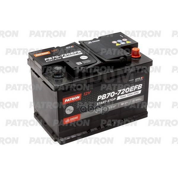 фото Аккумулятор patron efb start&stop 12v 70ah 720a etn 0(r+) b13 278x175x190mm 18,3kg