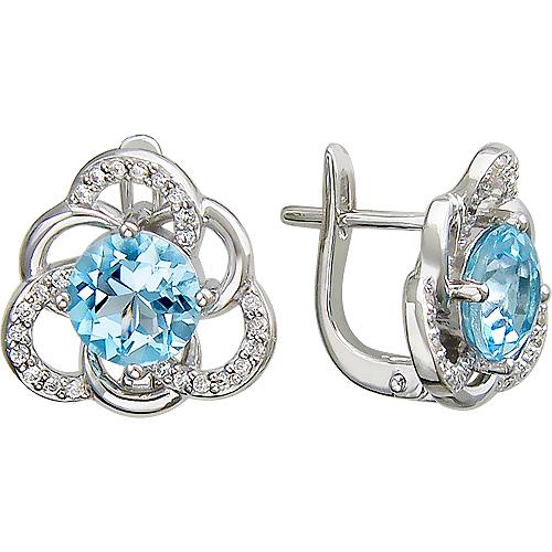 

Серьги женские из серебра Эстет Г11С351201TB, топаз/фианит, Г11С351201TB