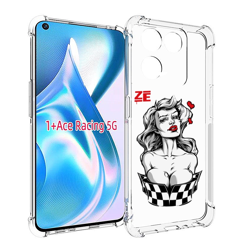 

Чехол MyPads черно белая девушка с красными губами женский для OnePlus Ace Racing, Прозрачный, Tocco